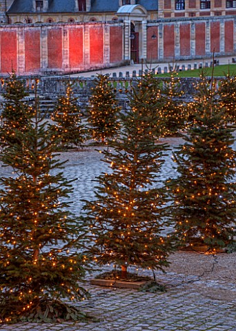 VAUX_LE_VICOMTE_FRANCE_THE_ENTRANCE_TO_THE_PALACE_AT_CHRISTMAS_DECORATED_WITH_CHRISTMAS_TREES_TREE_L
