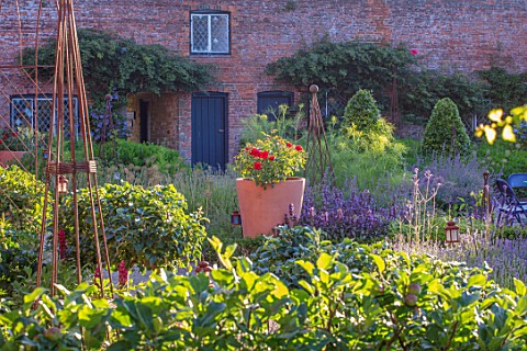 THE_WALLED_GARDEN_AT_COWDRAY_WEST_SUSSEX_ENGLISH_COUNTRY_GARDEN_BOX_EDGED_BORDERS_CONTAINER_ROSES_TA
