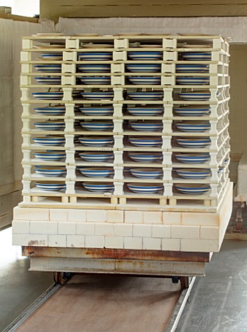 ALHAM_FARM_SOMERSET_CORNISHWARE_THE_POTTERY__CORNISHWARE_BLUE_AND_WHITE_STRIPED_BOWLS_COMING_OUT_OF_