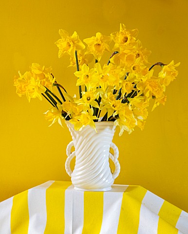 MARBURY_HALL_SHROPSHIRE_DESIGNER_SOFIE_PATONSMITH__YELLOW_HALLWAY_TABLE_YELLOW_AND_WHITE_TABLECLOTH_