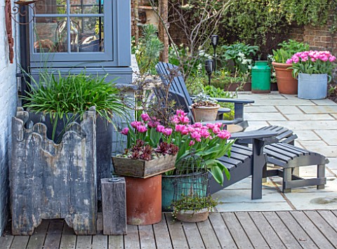LITTLE_ORCHARDS_SURREY_DESIGNER_NIC_HOWARD_PATIO_COURTYARD_DECKING_SPRING_APRIL_COPPER_CONTAINER_WIT