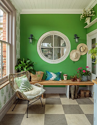 ASHBROOK_HOUSE_NORTHAMPTONSHIRE_CONSERVATORY_PAINTED_GREEN_MIRROR_BOOT_ROOM